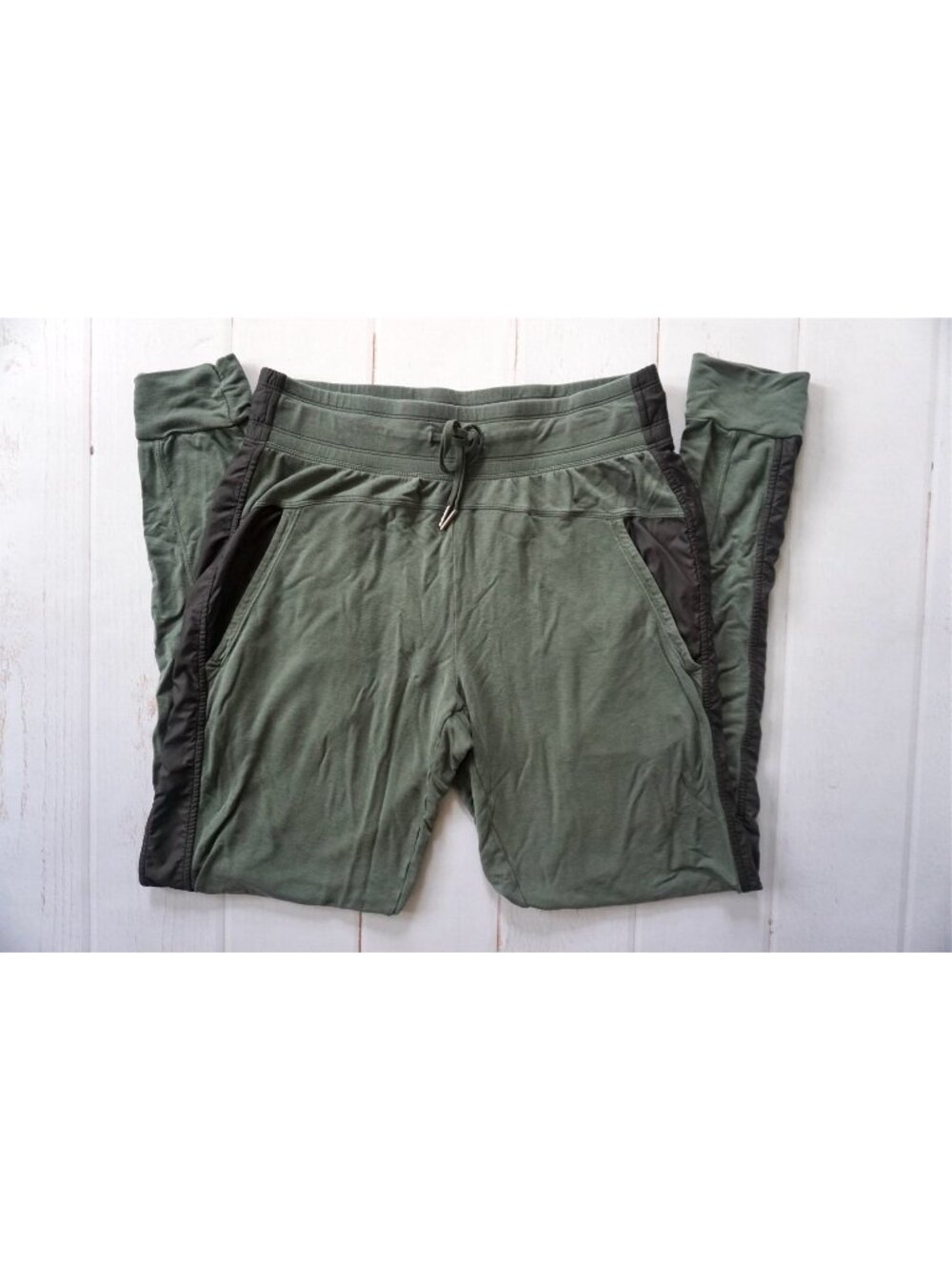 Zella Green/Black Tapered Lightweight Stretch Trousers - Size S